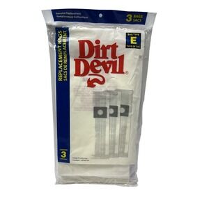 Dirt Devil Type E Vacuum Bags 3-Pack Genuine Replacement 3-070147-001 White